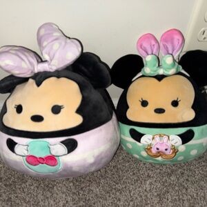 Disney Stuffed Animals - Black, Pink, and Green